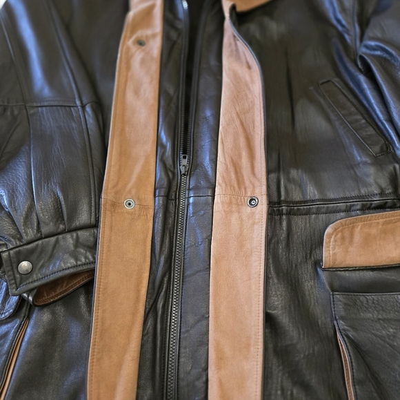 Steve's Sheepskin Leather Shops Ontario Mens Black Leather Barn Jacket Coat 4XL - Picture 4 of 12